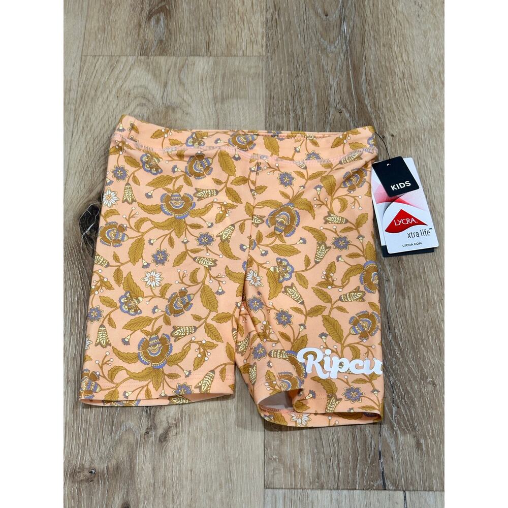 NWT Rip Curl Girls Dreamer Bike Shorts Size 3/4 Peach Floral